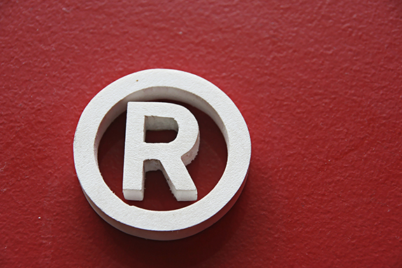 Registered trademark in a red background