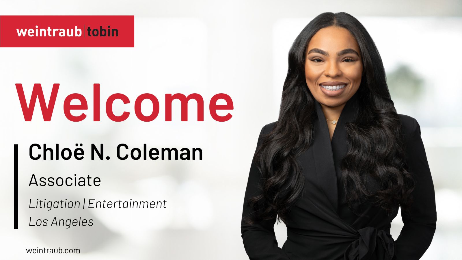 Weintraub Tobin Welcomes Chloë N. Coleman - Weintraub Tobin
